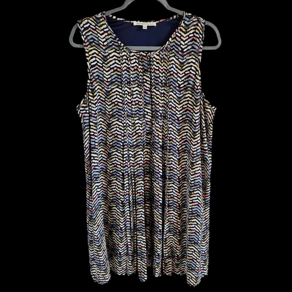Daniel Rainn Lined Colorful Geometric Print Sleeveless Shift‎ Dress  Size M #326